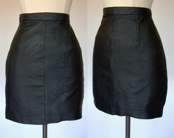 Black PRINTED leather steampunk skirt printed leather mini