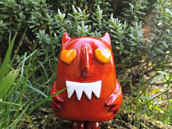 Donny the Devil. Handmade Artist Designed Resin Figure Resin Sculpture.