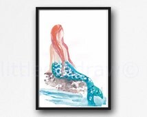Popular items for mermaid prints on Etsy