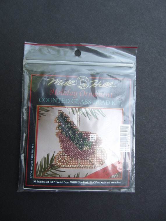 Mill Hill Counted Glass Bead Kit Christmas Sleigh Ornament