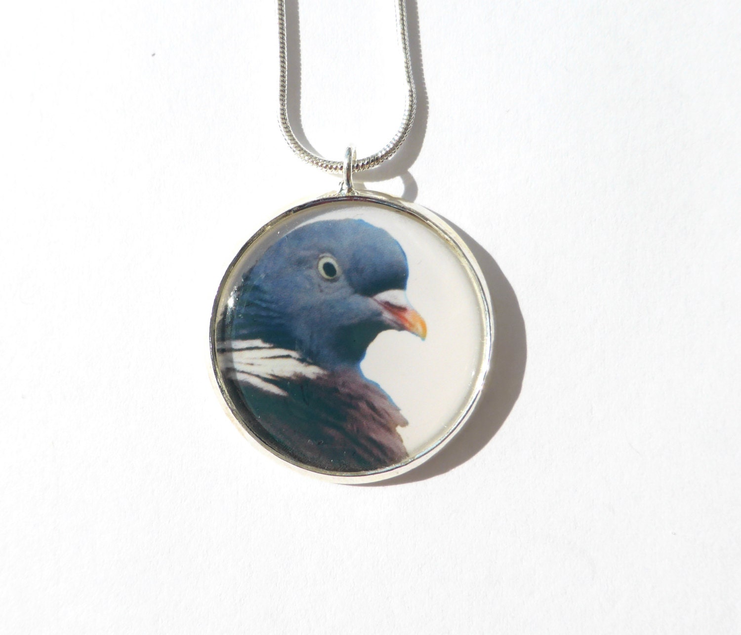 Pigeon Pendant Necklace Bird Jewelry Original Photography