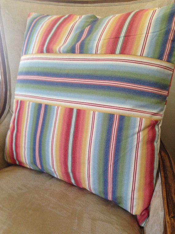 Stripe Pillow Cover 24 x 24 inch Pillow Cover by GetCreativeSewing