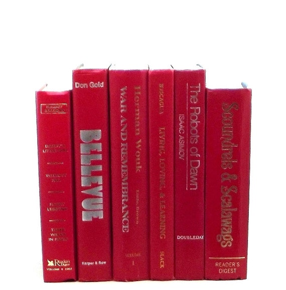 Bright cherry red books red decorative book collection red