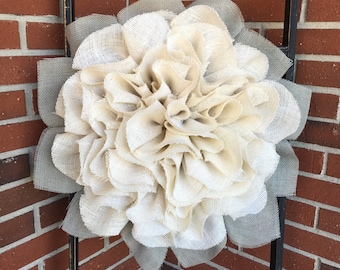 Burlap Wreath, Marigold Wreath, Fall Wreath, Autumn Wreath, Handmade Wreath, Shabby Chic, Front Door Wreath, Fall Decor, Marigold