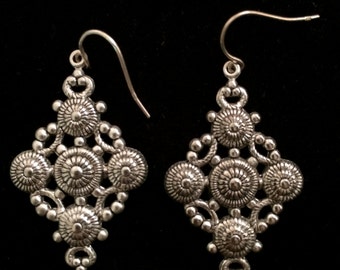 Exquisite Detailed Moroccan Style Silver Earrings