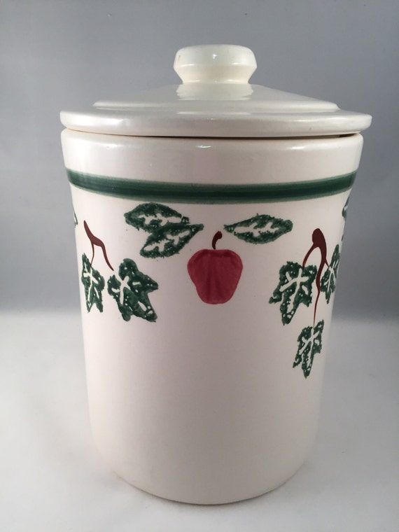 Apple Crock Shop Santa Ana Co. Tall Ceramic Cookie Jar Large