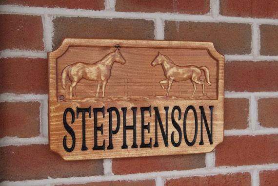 Custom outdoor name signs: Raised Image Address Sign