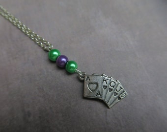 Colourful Joker Card Necklace, Joker Necklace, Mr J necklace, Cards Necklace, Gift for him, Gift for her, Christmas gift, Valentines Day,