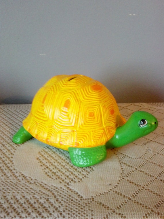 Ceramic Turtle Coin Piggy Bank