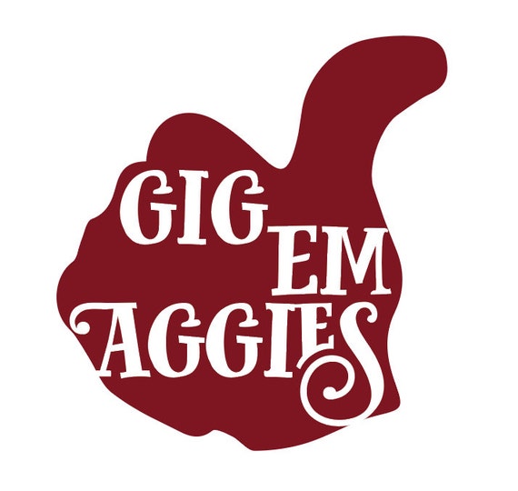 Gig Em Aggies Vinyl Car sticker Decal by JoyfulPixels on Etsy