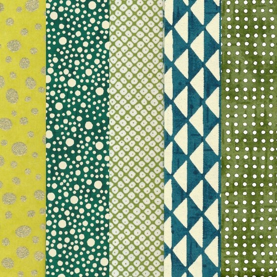 japanese paper for origami green by ollilypaperware on Etsy