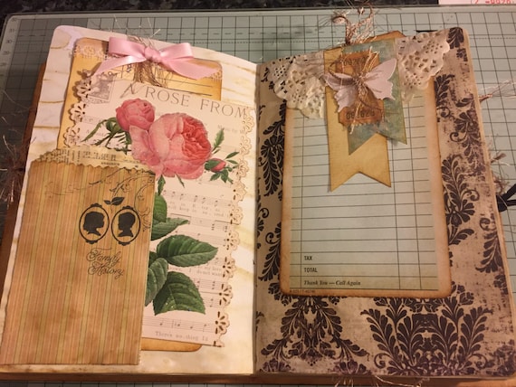 Handmade vintage journal video in description details