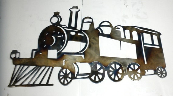 18 inch Train Railroad Metal Steel Wall Art by ThorsForge on Etsy