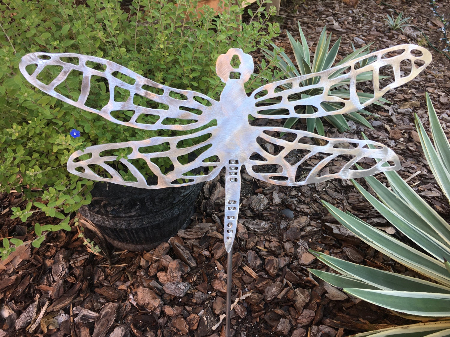 Dragonfly Handmade Metal Yard Stake Garden Art aluminum