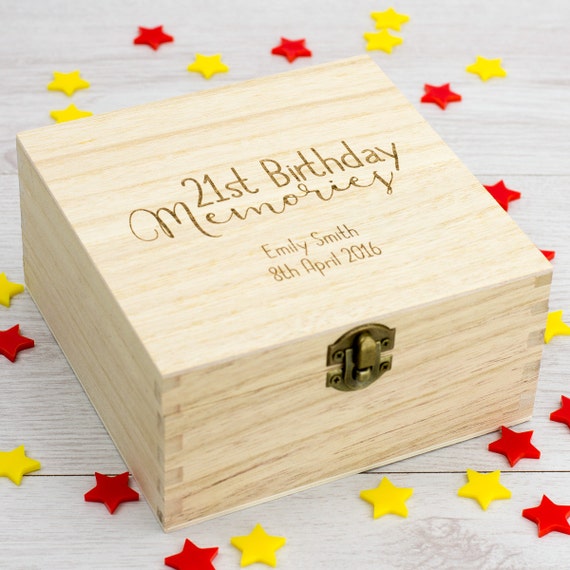 Birthday Keepsake Box 21st Birthday Memories By Mirrorin On Etsy