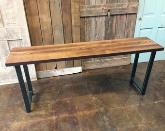 Reclaimed Wood Console Table, Industrial Entryway Table, Barn Wood Table