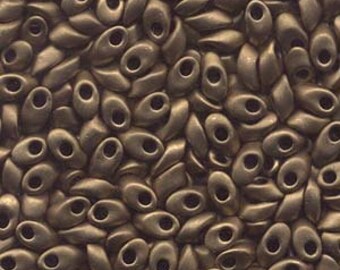 Matte Metallic Dark Bronze #2006 Miyuki Long Magatama beads, 4x7mm, 8 grams or 16 grams