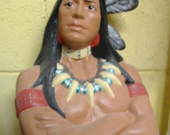 American Indian Warrior statue Ceramic Indian Warrior Gift for her Southwestern art FREE SHIPPING Indian art decor Western Lodge decoration