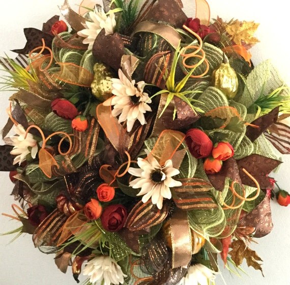 Fall Mesh Wreath Mesh Wreaths For Sale Fall Outdoor