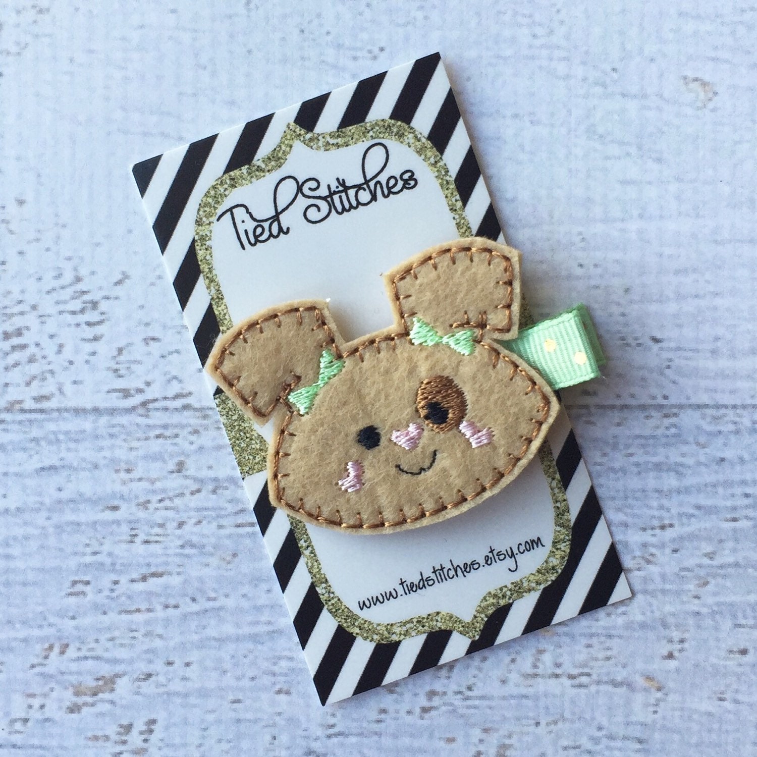 Puppy hair clip Dog hair clip Doggie hair clip by TiedStitches