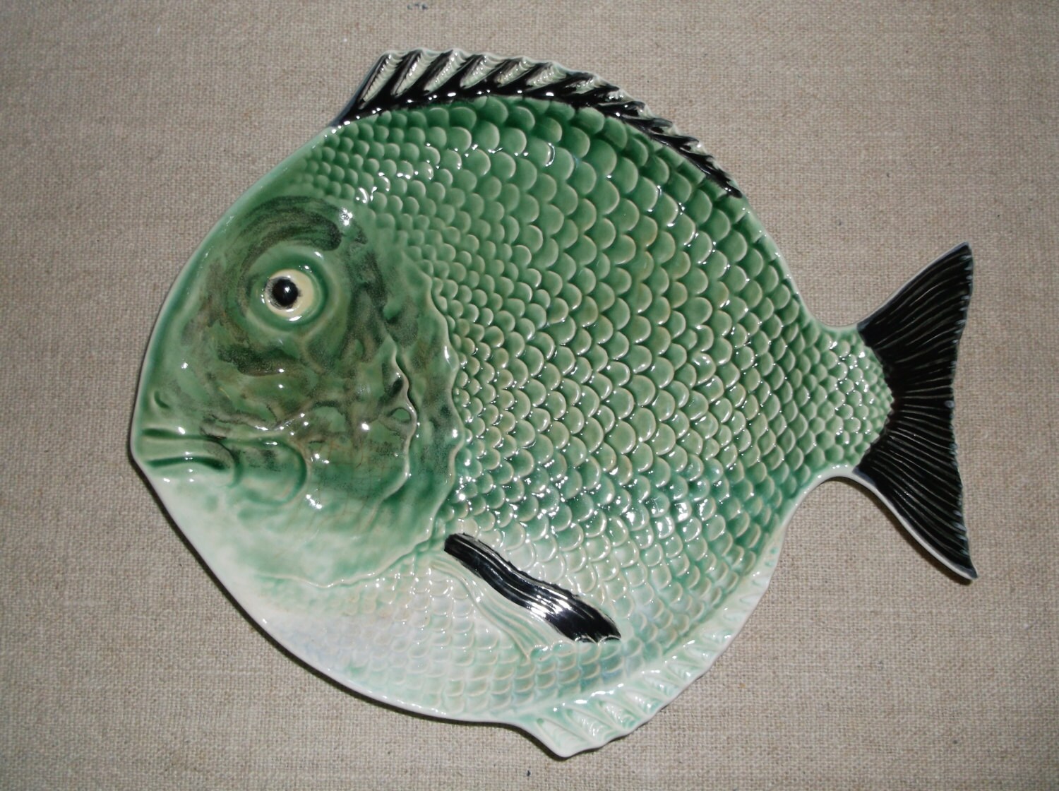 Fish Serving Platter Majolica Pottery Sushi Serving Dish