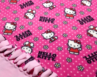 Hello Kitty Blanket-No Sew Fleece Blanket-Large