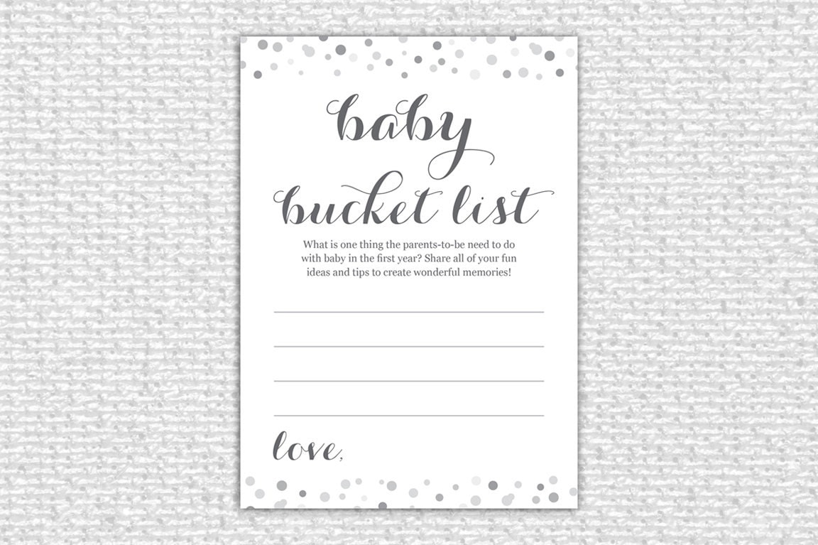 Baby Bucket List Parents to Be Baby Shower Printable Baby