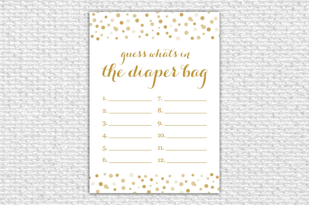 What's in the Diaper Bag Baby Shower Game Printable by purplegator