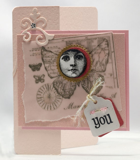 Handmade Paper Card, Thinking of You Card, Handmade Paper Goods, You