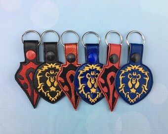World of Warcraft Keychain - WoW Keychain - Horde Key Chain - Alliance Keychain - WoW Key Fob