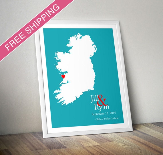 Custom Wedding Gift : Personalized Wedding Location and