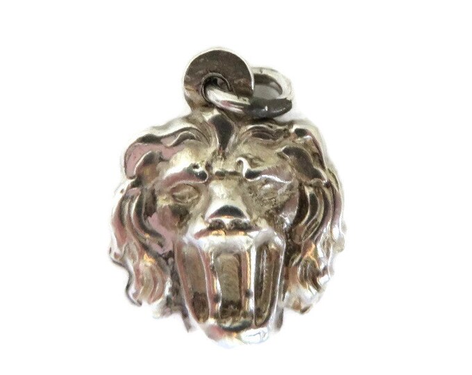 Vintage Sterling Silver Lion Head Charm