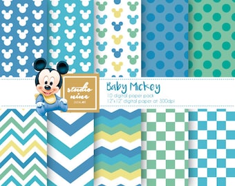Baby Mickey Mouse Digital Paper