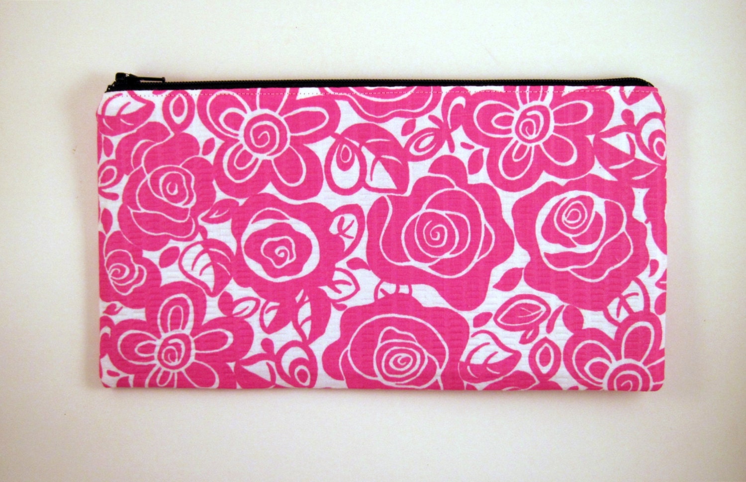 Pink Flower Pencil Case Pencil Pouch Zipper Pouch Make Up