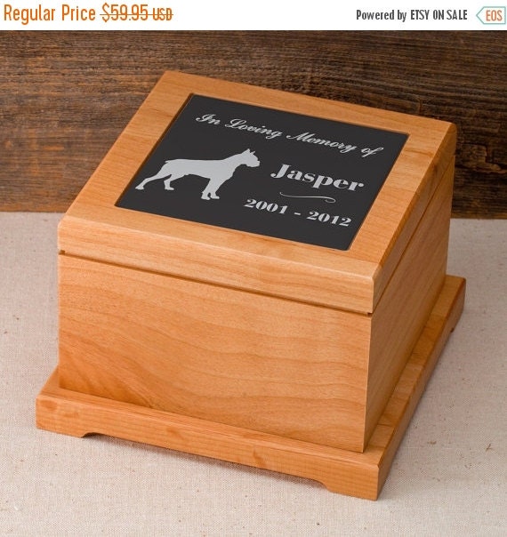 Wooden Pet Memorial Box Personalized Dog Memorial In Loving Memory Dog Memorial Urn Pet