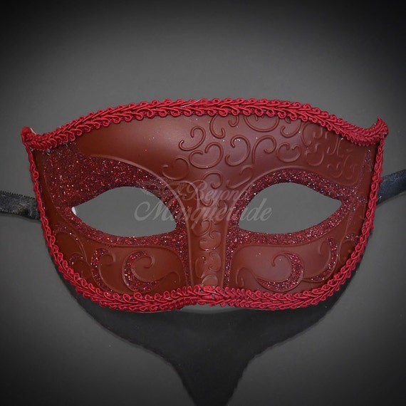 Red Masquerade Mask Mens Masquerade Mask Masquerade Ball
