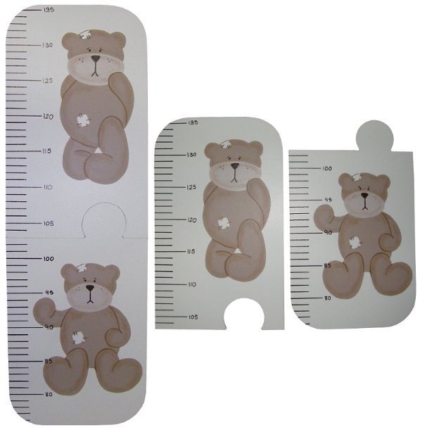 Teddy Bear Growth Chart Kids Height Chart Wooden Height