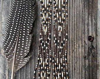 Skylark..Long Shoulder Duster Beaded Fringe Earrings