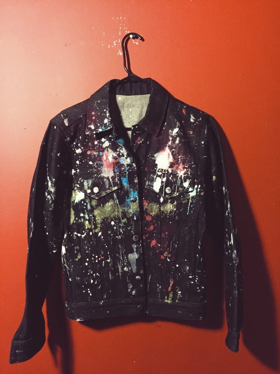 Painted black Denim jacket sz. S brand new