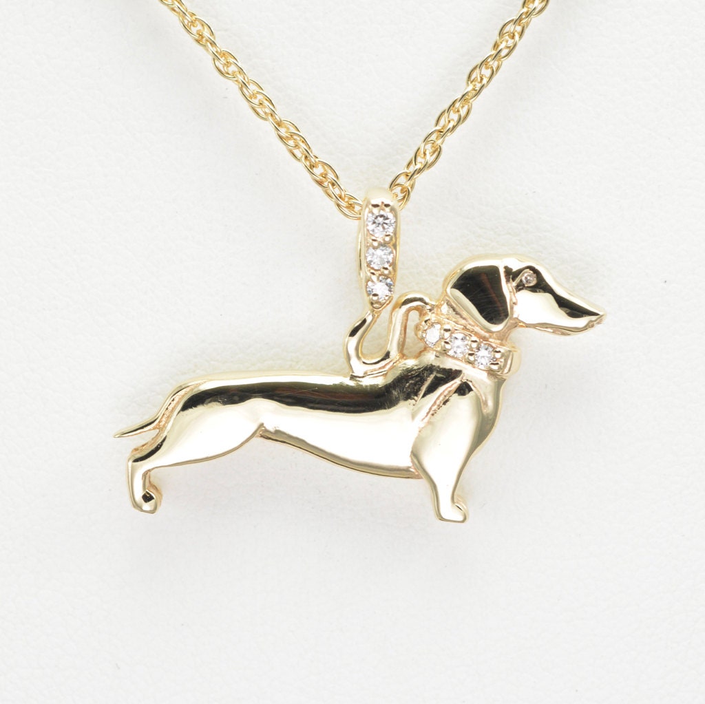 14kt Gold Diamond Dachshund Pendant fr Donna Pizarro's