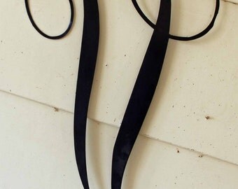 12 inch Black Script Metal Letter "V" Door or Wall Hanging