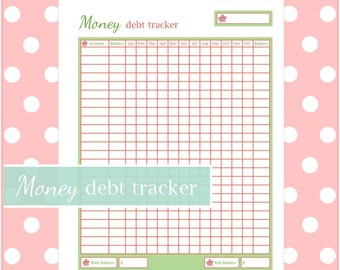 DEBT TRACKER - 1 Document - Instant Download - home binder planner / organizer / budget / receipts / bills / finance