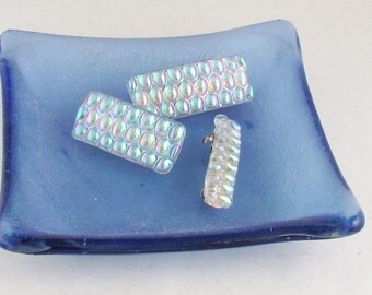 MINI barrettes - Dichroic glass barrette - small barrettes - hair jewelry (4392-4393-4394)