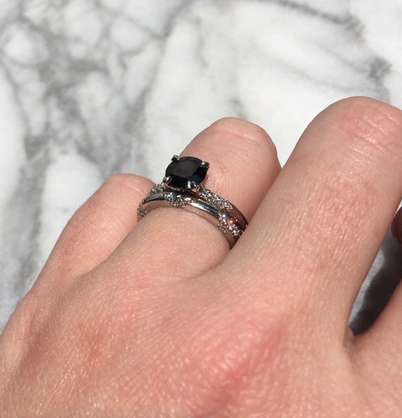 Michael B. Lace wedding set diamond platinum sapphire size