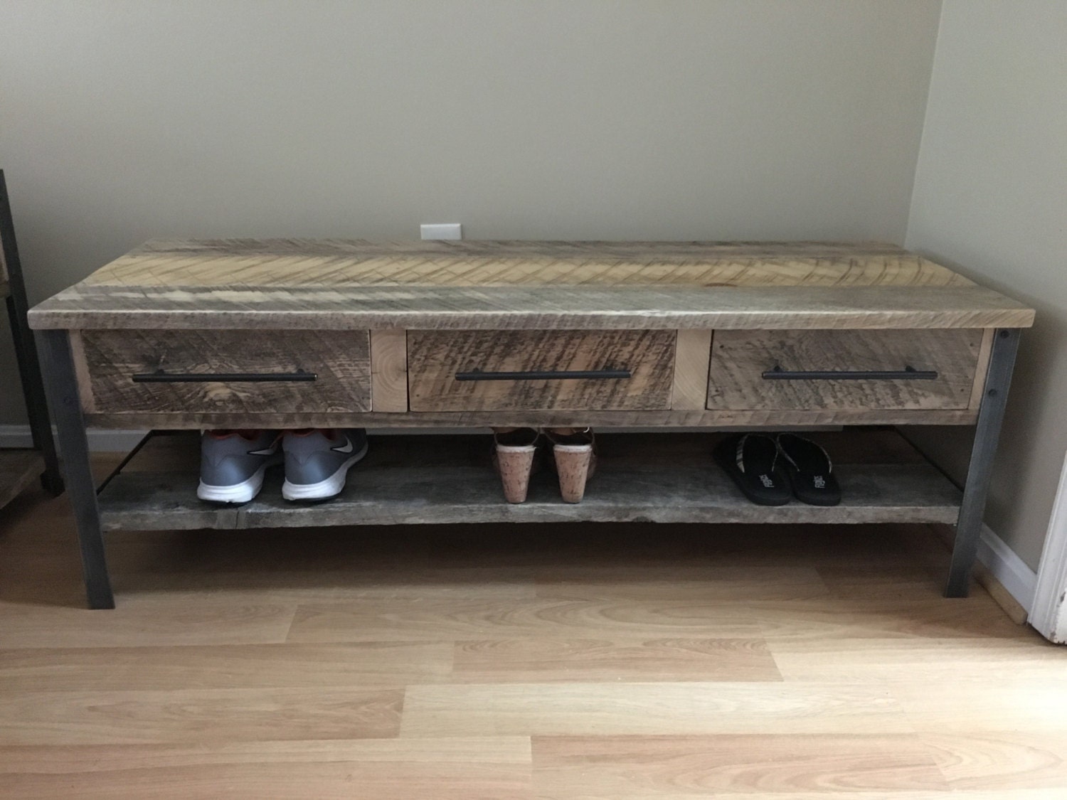 Entryway storage bench / media console / side table