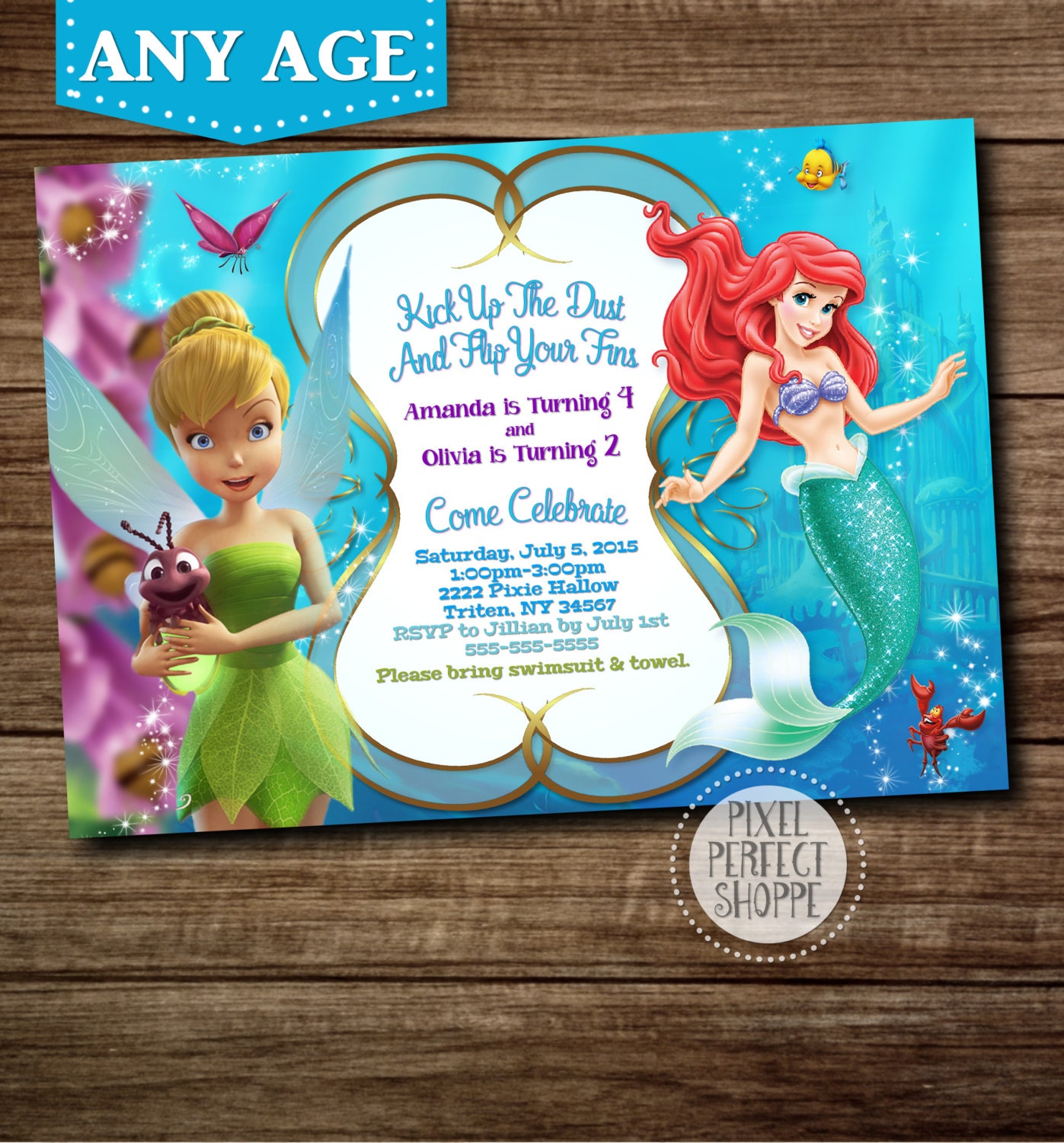 Tinkerbell Invitation Tinkerbell Birthday By Pixelperfectshoppe