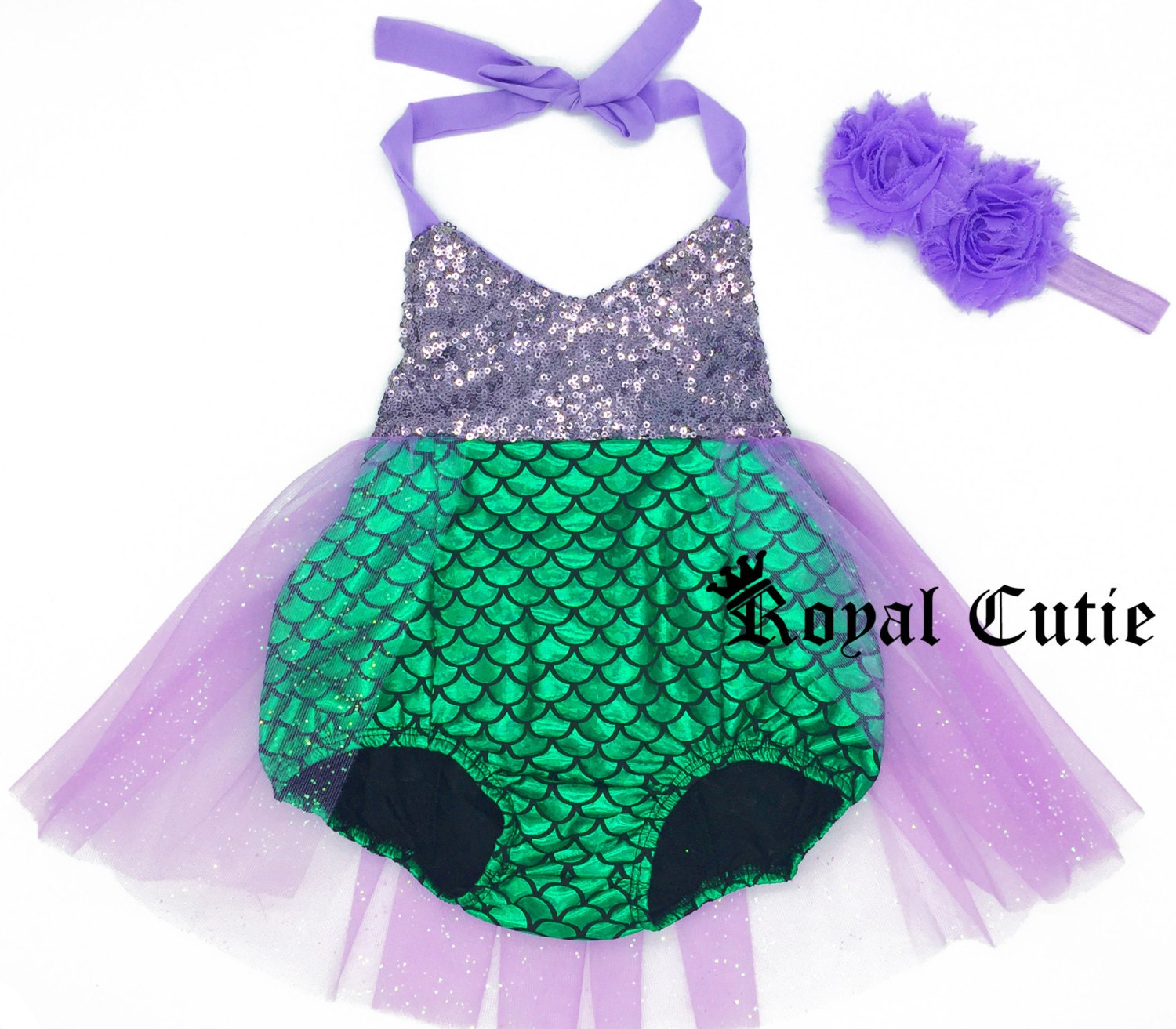 Mermaid Bathing Suit Baby Girls Toddler by RoyalCutieCouture