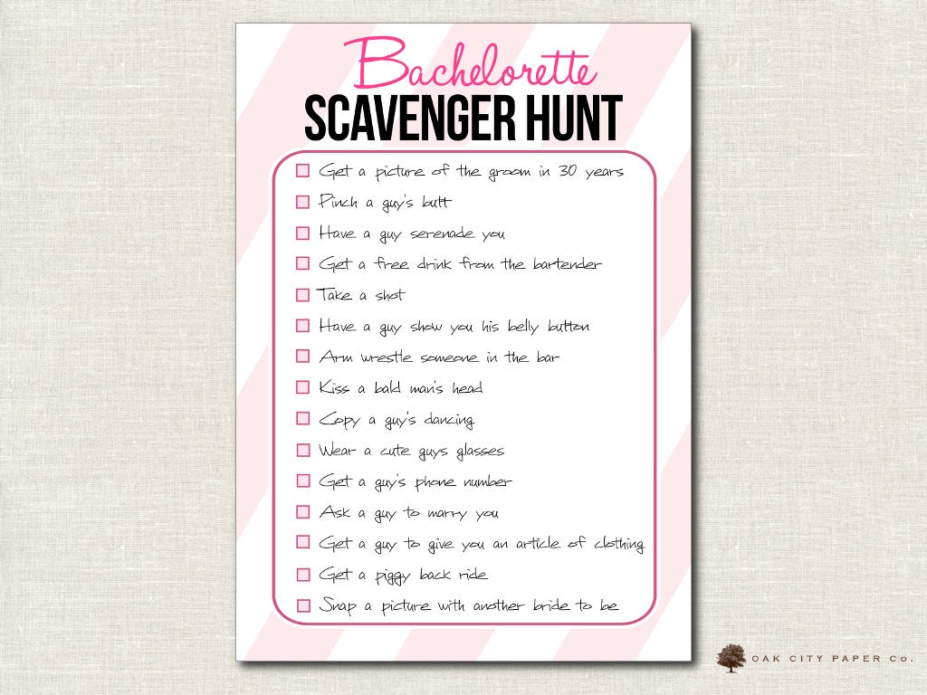 hunt party photo bachelor scavenger Bachelorette Bachelorette Party Checklist Scavenger Hunt