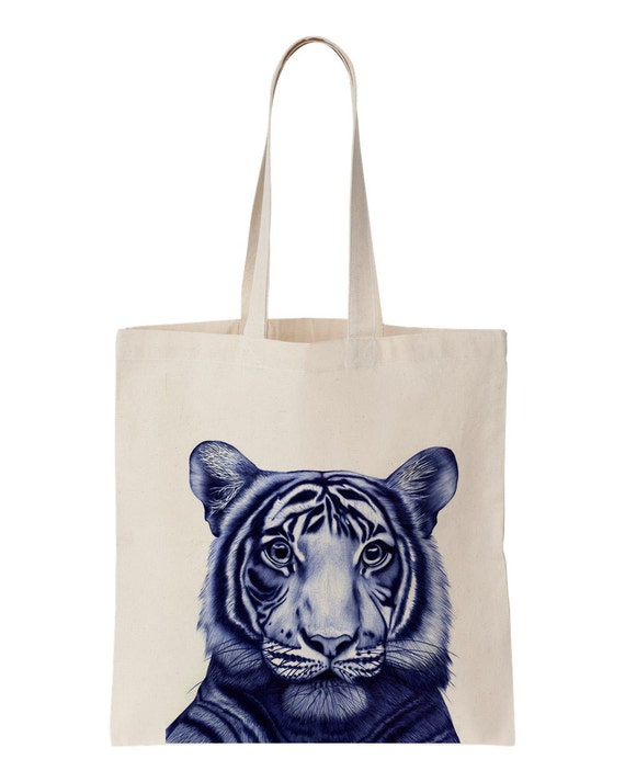 Tiger tote bag by Coolandthebag on Etsy
