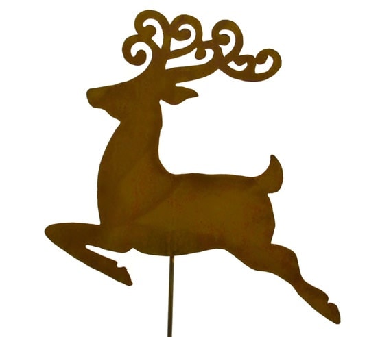 Reindeer Christmas Metal Yard Stake Christmas Yard and Garden